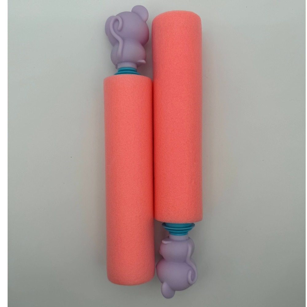 2pc Mouse Water Blaster Set Pink Foam Pump Action Pool Toy Kids Summer